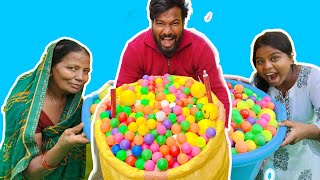 100000 Colorful ball Pouring Challenge Nice Family Game