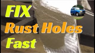 How to Fix a Rust Hole Without Welding:  Duraglas, Kitty Hair Filler, Bondo Glass