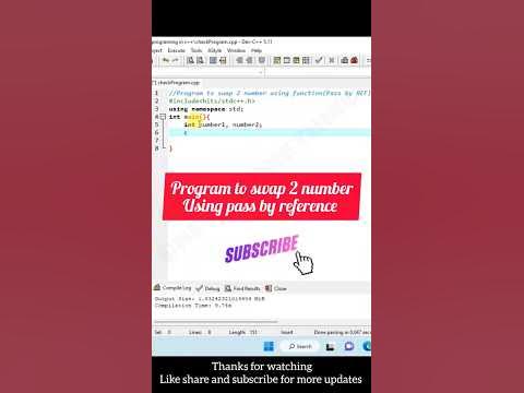 C++ program to swap 2 numbers using Functions Reference | #swap # ...