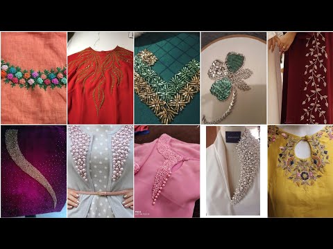 Top & Beautiful Hand Embroidery Designs For Dresses Kurti Neck,Sleeves, Daman Embroidery Ideas