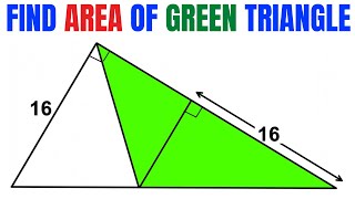 Find Area of the Green Shaded Triangle | Important Geometry skills explained | Fun Olympiad