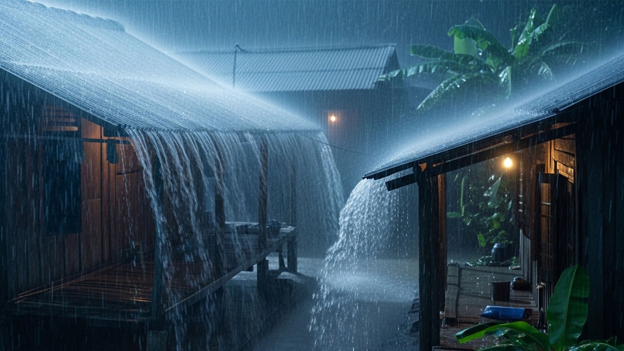 No Ads Rain Sounds for Sleeping - ASMR Intense Rain on Tin Roof to End Years of Anxiety Nights