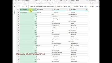 Excel Power Query Fill Missing Values
