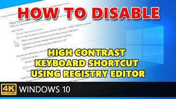 How to disable High Contrast keyboard shortcut in Windows 10 using registry editor.