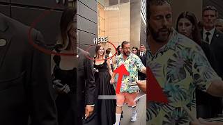 Adam Sandler & Jackie Sandler Walking Down The Street Among People