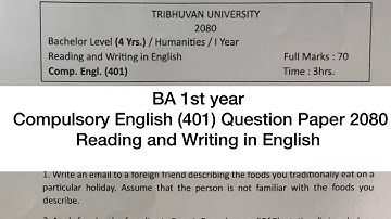 BA 1st year Compulsory English Question Paper 2080 || BA first year English Old Question Paper ||BSW