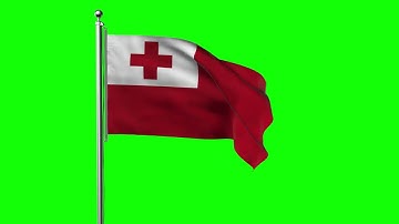 Stock Footage | Tonga Waving Flag Green Screen Animation | Royalty-Free