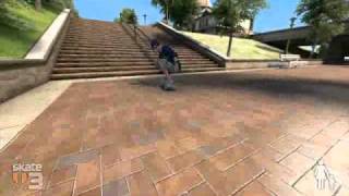 Skate 3 inward heelflip nose bluntslide