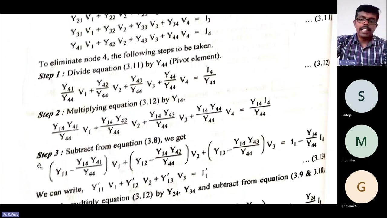Elimination of Node or Bus using Kron's Reduction or Gauss Elimination ...