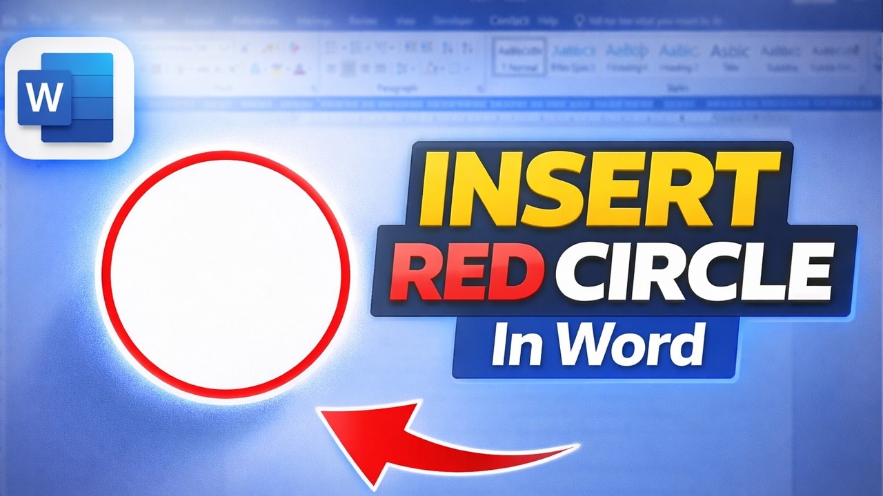 How to Draw a Red Circle in MS Word | Insert and Format Shapes in Word ...
