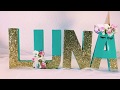 🍼UNICORN BABY SHOWER DECOR | DIY CHIPBOARD/CARDBOARD LETTER ART