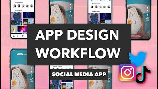 App Design Workflow Tutorial - Social Media App (ADOBE XD) screenshot 5