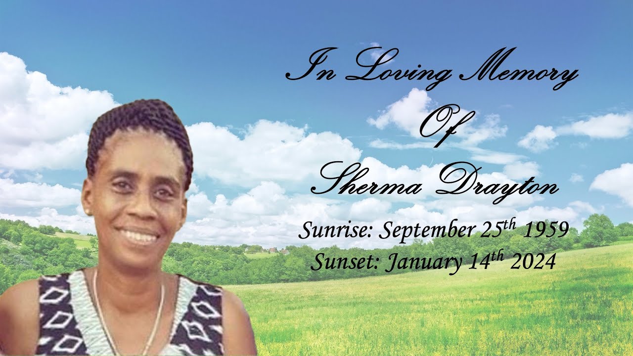 Funeral service for Sherma Drayton YouTube