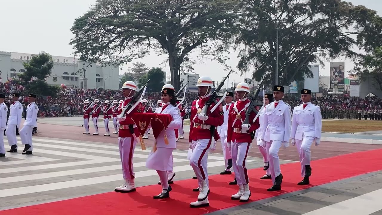 Pengibaran Bendera Merah Putih Paskibraka Kota Sukabumi 2024