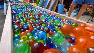 30 kinds of water marble run that can be rolled side by side ASMR healing large amount of marbles