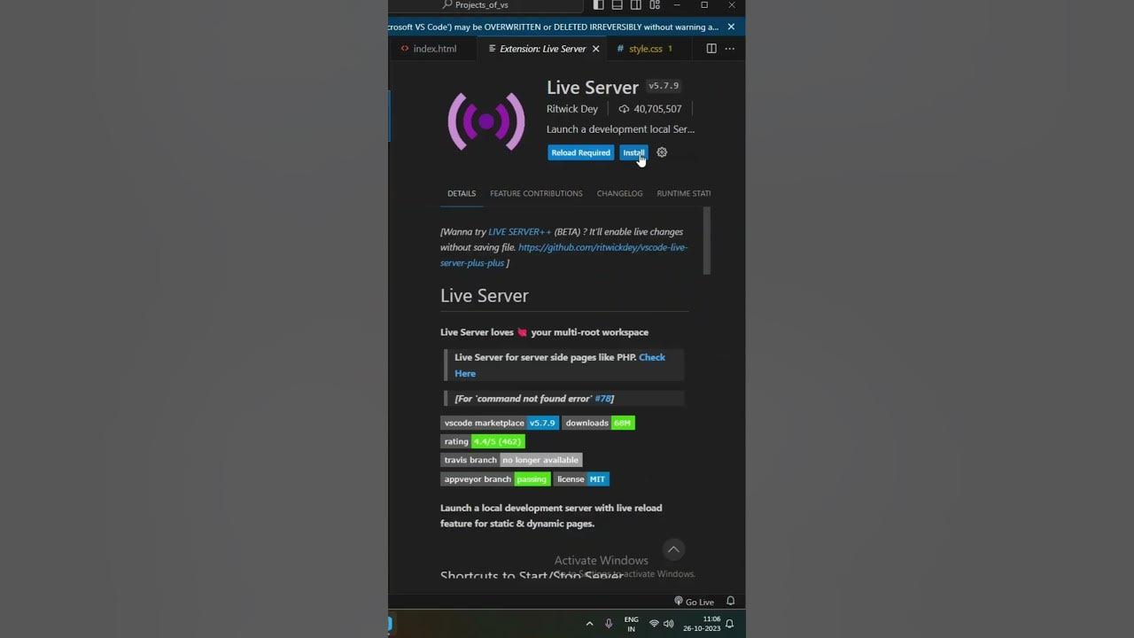 How to enable Live Server in Visual Studio Code - YouTube