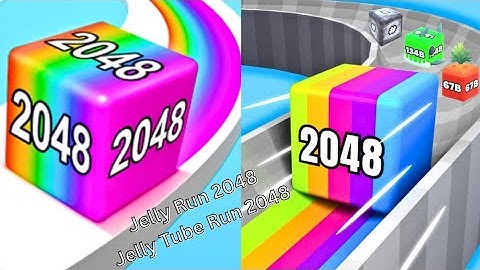 Jelly Run 2048 🍬 vs Jelly Tube Run 2048 🧊 | High Score 💥 | 16B → 33B → 67B →.... 2B vs 4M vs 32O 🎮