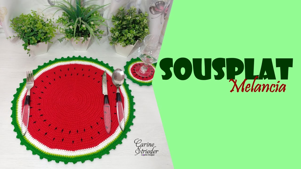 Sousplat em forma de Melancia por Carine Strieder