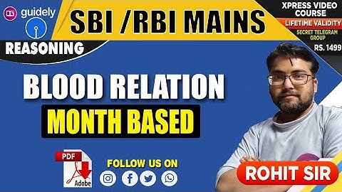 Blood Relation with Month Based Puzzle | Rohit Sir | SBI Clerk Mains/ RBI ASST Mains
