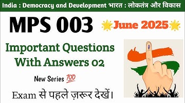 mps 003 important questions | mps 003 june 2025  important questions with answers | IGNOU MPS 003