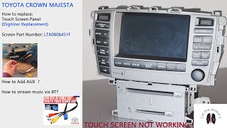 : How to change Touch Screen Panel| Digitizer | Toyota Crown Majesta | UZS186 | S180 | AUX INPUT