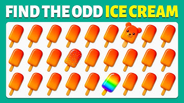 Find the ODD One Out - Ice Cream 🍨😋🍧 | Easy, Medium, Hard | 40 Levels | Cow Quiz
