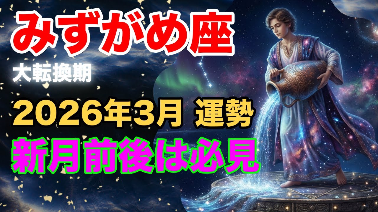 【3月の運勢】みずがめ座のあなたへ。急展開と開運日を徹底解説【2026年 運勢】