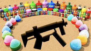 EXPERIMENT: Giant Rifle-Shaped Pit with Soda Balloons, Coca-Cola, Pepsi, Fanta & Mentos! screenshot 5