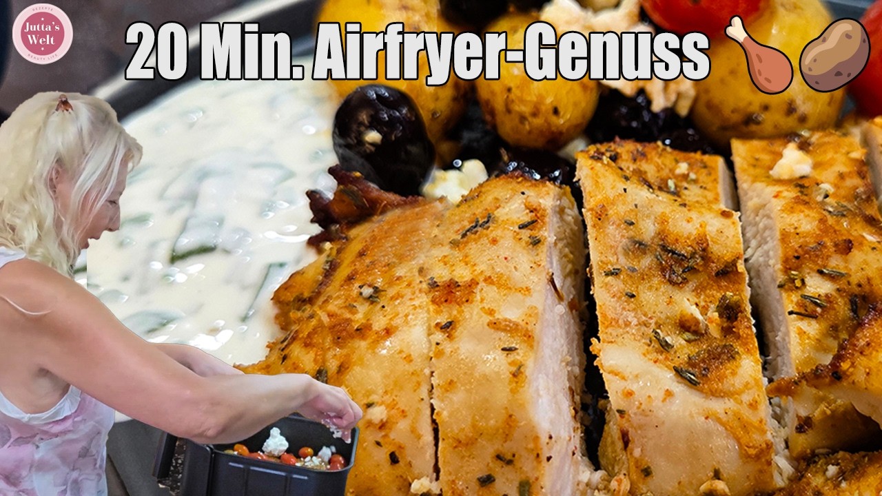 Airfryer Hähnchen & Kartoffeln Rezept | Mediterran & blitzschnell gemacht 😋
