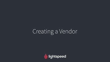 Creating a Vendor