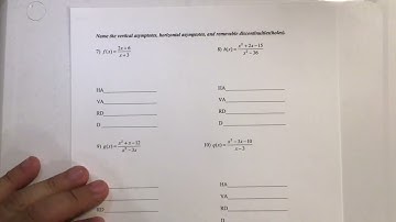 Graphing Rational Functions Test Review Key