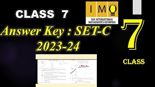 IMO class 7 | Answer key of SET  C | 2023-24 | Answer key of IMO class 7 Set C