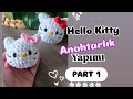 Kadife İpten Hello Kitty Anahtarlık Yapımı PART 1 / Crochet Hello Kitty Keychain
