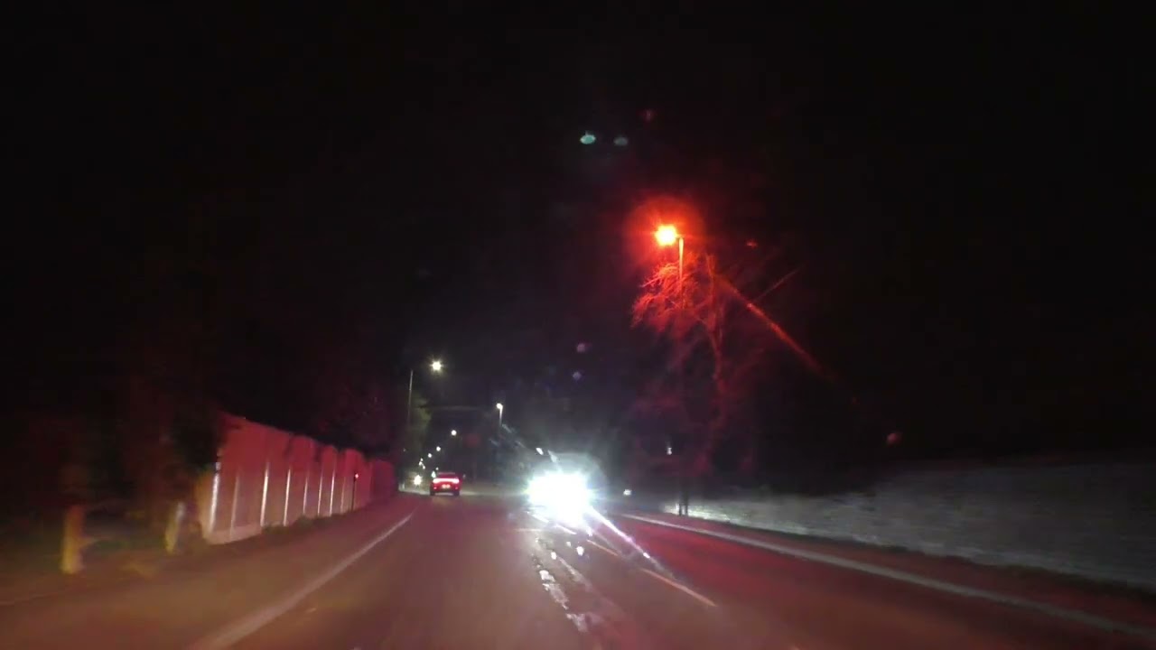 Night Drive On The B4090 & A38 From Droitwich Through Fernhill Heath To Worcester, UK 9th March 2025
