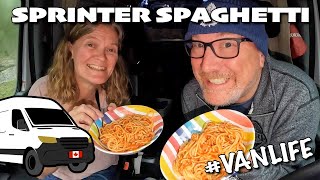 Sprinter Spaghetti in Our Van