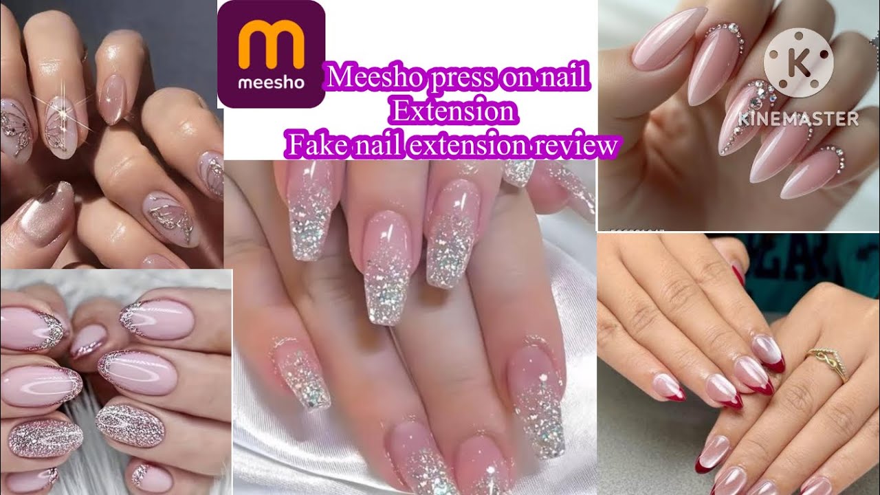 Meesho fake nail extension//how apply fake nail extension and it’s care //press on nail extension 
