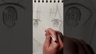 Drawing Emilia (feat.Puck) #shorts #rezero #anime