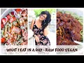 WHAT I EAT IN A DAY || CREAMY GREEK SALAD RECIPE || RAW VEGAN SPAGHETTI