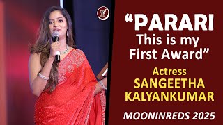 Actress Sangeetha Mooninreds2025 Best Debut Actress Parari Ezhil Periyavedi Sean Rolden