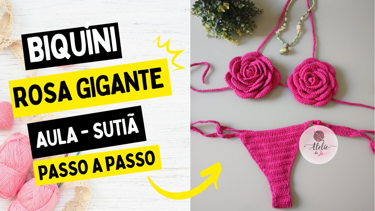 Biquini Rosa Gigante - Aula Sutiã - Passo a passo