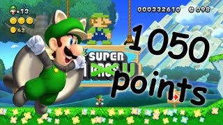 New Super Luigi U Acorn Plains 1 with 1050 points