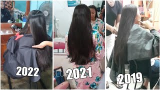 untuk ke 3 kalinya ayuni potong rambutnya yang cepat panjang | long to short haircut | bye long hair