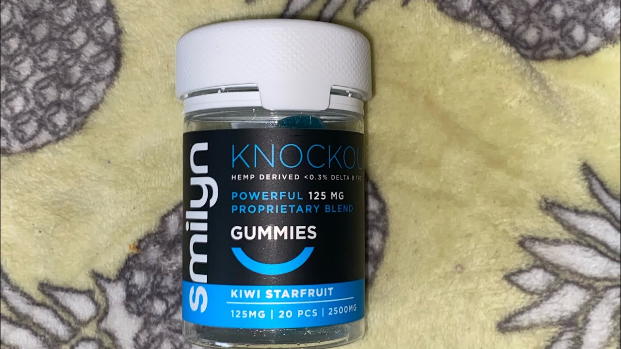 Smilyn Knockout Gummies Kiwi Starfruit 125mg legal delta 9 (THC P THC JD THC H Delta 8 Live Resin