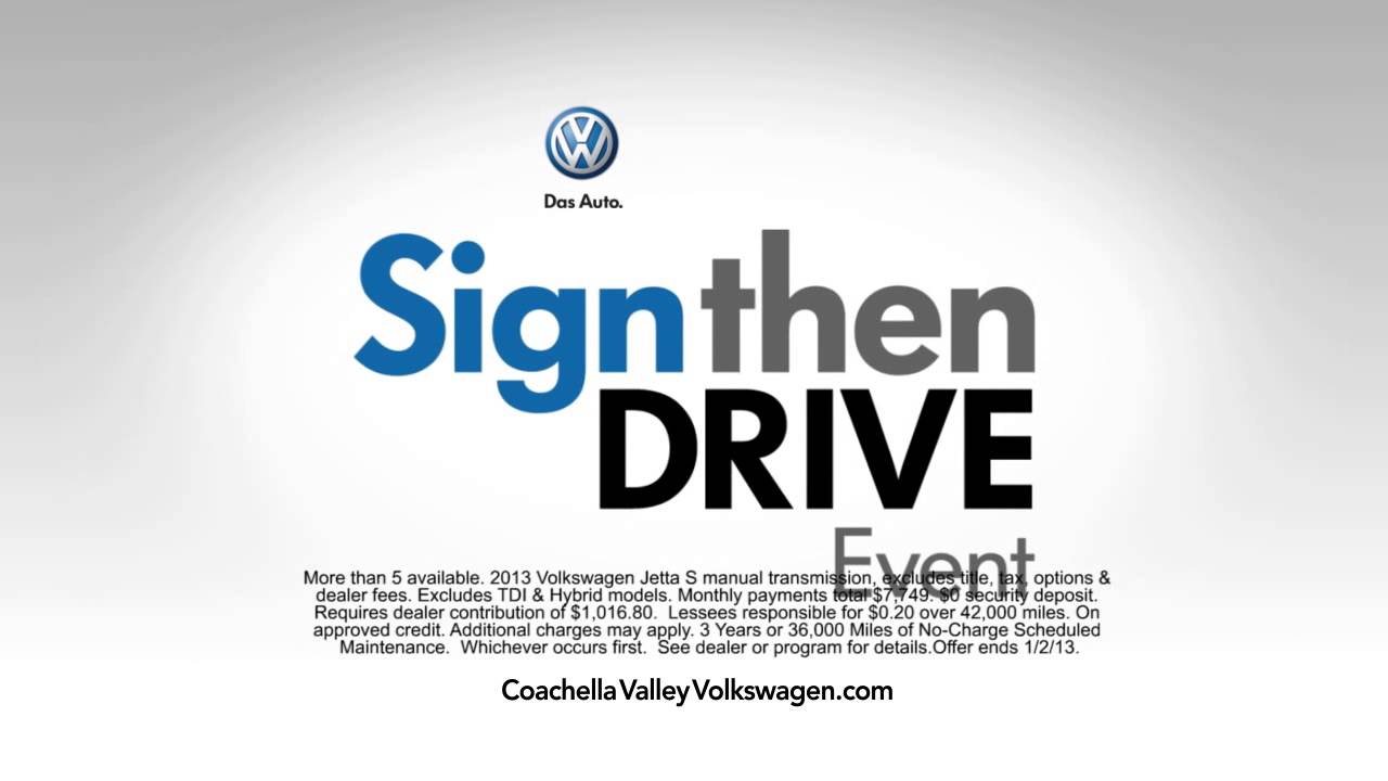 Volkswagen Sign Then Drive Sales Event at Coachella Valley VW YouTube