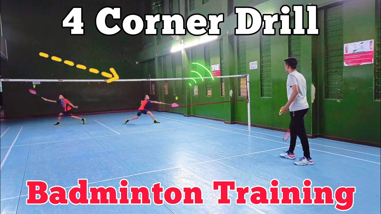 Badminton Training 🔴 4 Corner Effective Drill YouTube