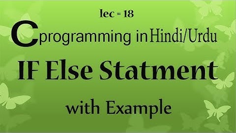 if else statement c programming in hindi/urdu