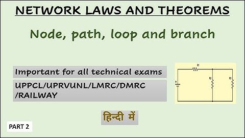 Node, path, loop and branch|| Network laws and theorems