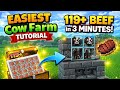 Minecraft EASIEST Cow Farm Tutorial (1.21+) – 119+ Beef in 3 Minutes!
