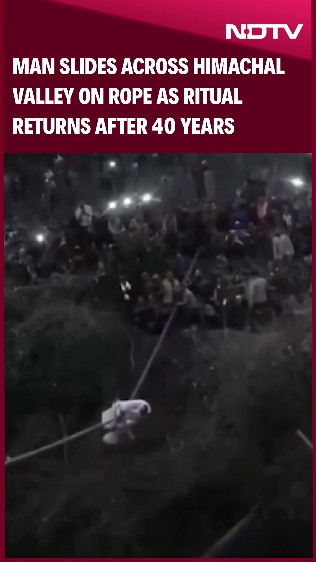 Man Slides Across Himachal Valley On Rope As Ritual Returns After 40 Years