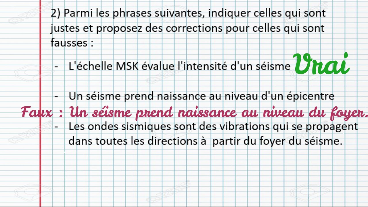 La Tectonique Des Plaques - Exercices Corrigés